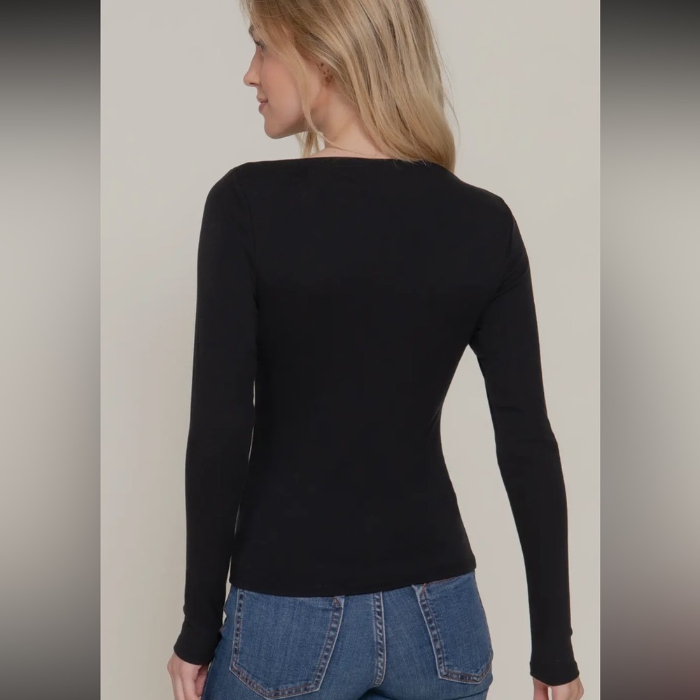 LONG SLEEVE WIDE BOAT NECK BRUSHED KNIT TOP - Picture 3 of 5